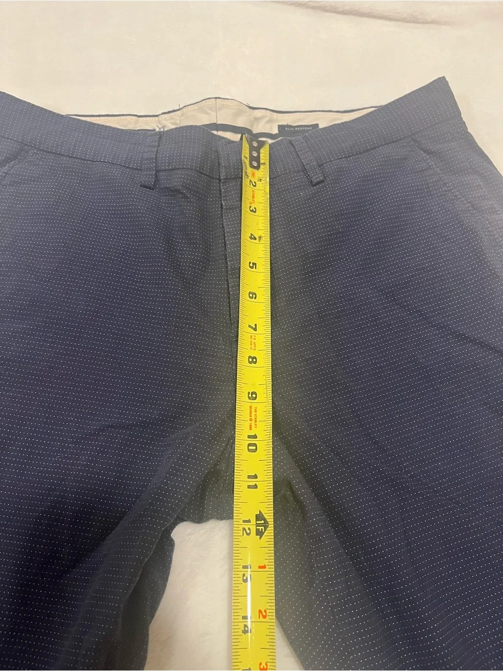 J. Crew Slim Bedford Pants - Navy Blue Pin Dot Chinos - Size 33x32